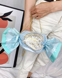 Candy Handbags PVC Clutches Chain Crossbody Mini Messenger Bag for Women