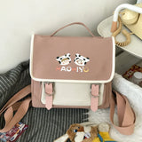Japanese Harajuku Cow Flip School Bag Large Capacity Shoulder Messenger Bag