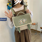 Japanese Harajuku Cow Flip School Bag Large Capacity Shoulder Messenger Bag