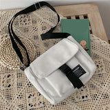 Canvas Shoulder Bag Crossbody Messenger Shopping Handbag Purse Solid Color