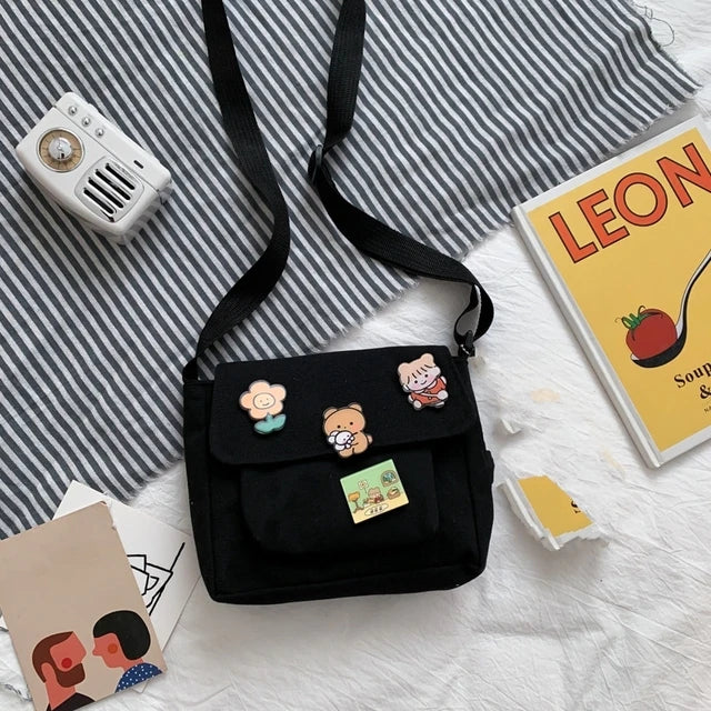 Canvas Small Bag Female Diagonal Harajuku Shoulder Bag