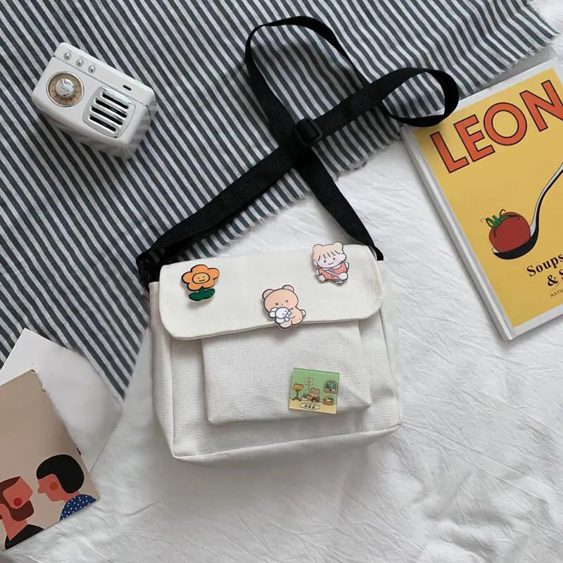 Canvas Small Bag Female Harajuku Diagonal Bag Student Shoulder Bag