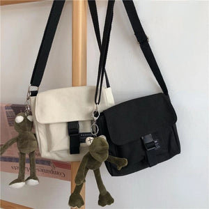 Canvas Small Crossbody Bag Harajuku Style Girls Shoulder Messenger Bag