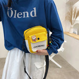 Canvas Small Crossbody Bag for Women Student Youth Shoulder Bag