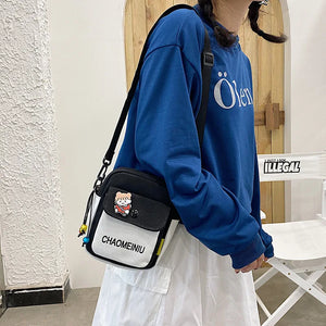 Canvas Small Crossbody Bags for Women Student Youth Shoulder Bag