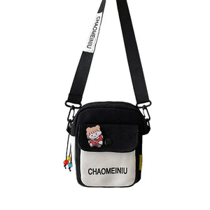 Canvas Mini Crossbody Bag for Women Youth Student Shoulder Purse