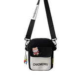 Canvas Mini Crossbody Bag for Women Youth Student Shoulder Purse