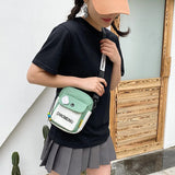 Canvas Mini Crossbody Bag for Women Youth Student Shoulder Purse