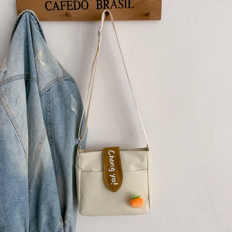 Canvas Women Crossbody Bag Casual Ladies Shoulder Bag Solid Women Messenger Bags