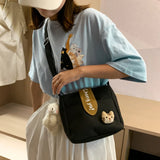 Canvas Women Crossbody Bag Casual Ladies Shoulder Bag Solid Women Messenger Bags