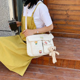 Canvas Women Shoulder Bag Japanese Animals Harajuku Diagonal Bag