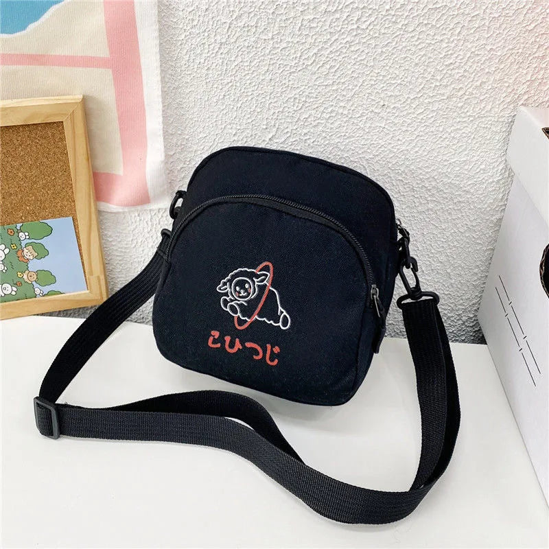Canvas Women Small Crossbody Bag Casual Girls Messenger Bags