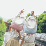Canvas Backpack for Girls Travel School Luggage B-001