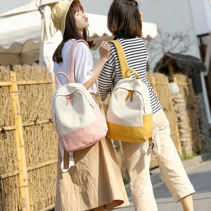 Canvas Backpack for Girls Travel School Luggage B-001