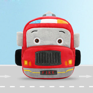 3D Fire Truck Kids School Bag Plush Gift for Toddler Children Backpacks