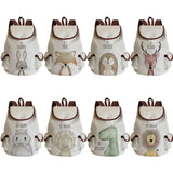 Cartoon Animal Fox Elephant School Backpack Large Capacity