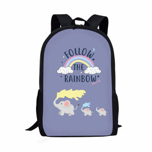 Cartoon Animals School Bags for Girls Padded Back