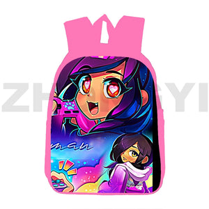 Aphmau 3D Print Backpack for Girls Pink Anime Bookbag 12/16 Inch School Back Pac