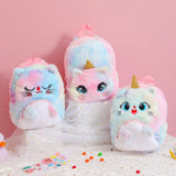 Plush Unicorn Backpack Cartoon Girl Fur Children Schoolbag Kids Gift