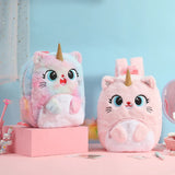 Plush Unicorn Backpack Cartoon Girl Fur Children Schoolbag Kids Gift