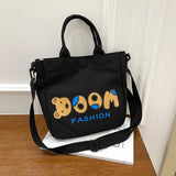 Cartoon Bear Canvas Bag High Capacity Shoulder Bags