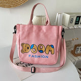 Cartoon Bear Canvas Bag High Capacity Shoulder Bags