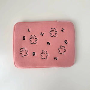Bear Letters Print Tablet Case Sleeve for IPad 9.7 10.5 11inch