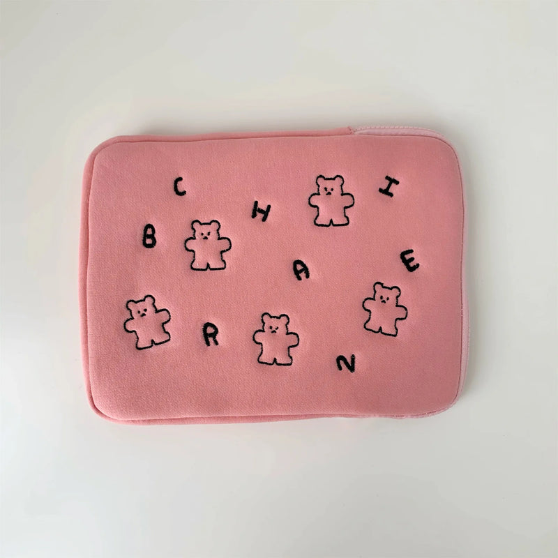 Bear Letters Print Tablet Case Sleeve for IPad 9.7 10.5 11inch