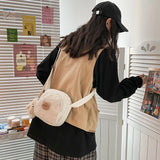 Bear Shoulder Bag Plush Crossbody Bag with Pendant