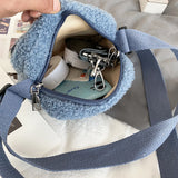 Bear Shoulder Bag Plush Crossbody Bag with Pendant