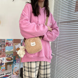 Bear Small Crossbody Bags for Women Plush Messenger Shoulder Bags