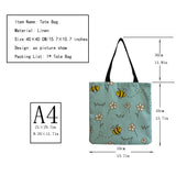 Cartoon Bee Floral Print Casual Bags Eco Friendly Shopper Bags