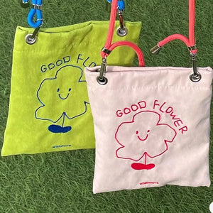 Cartoon Canvas Flower Messenger Bag for Women