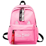 Cat Ears Backpack Girl Schoolbag Teen Women Back Pack Canvas School Backpack