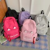 Cartoon Cat Ears School Bags for Teenage Girls Nylon Backpack