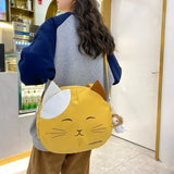 Cartoon Cat Women Nylon Satchels Bag Summer Shoulder Crossbody Bag