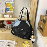 Cartoon Cat Women Nylon Satchels Bag Summer Shoulder Crossbody Bag