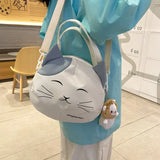 Cartoon Cat Women Nylon Satchels Bag Summer Shoulder Crossbody Bag