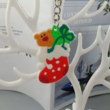 Christmas Keychain PVC Rubber Christmas Tree Santa Claus Elk Snowman Keyring