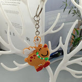 Christmas Keychain PVC Rubber Christmas Tree Santa Claus Elk Snowman Keyring