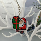Christmas Keychain PVC Rubber Christmas Tree Santa Claus Elk Snowman Keyring