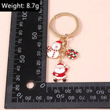 Xmas Enamel Snowman Santa Keychains - Cute Holiday Key Rings