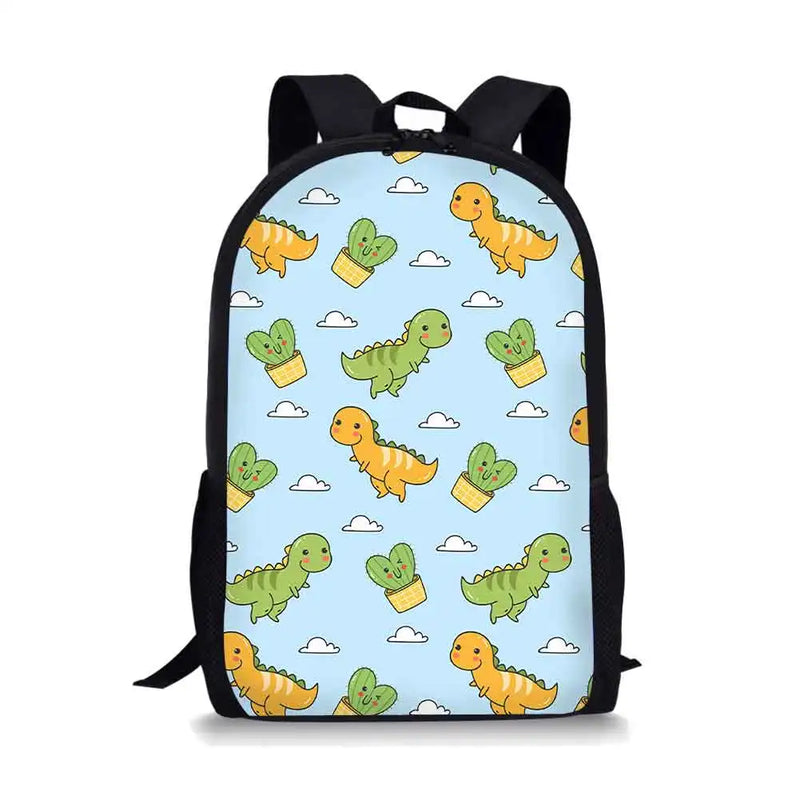 Dino Print School Bag Waterproof Boys Satchel