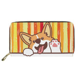 Dog Family Puzzle Print Long Wallet Clutch Cartras