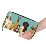 Dog Family Puzzle Print Long Wallet Clutch Cartras