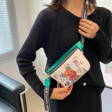 Funny Bear Waist Bag for Women, Banana Chest Bag Handbag and Purse
