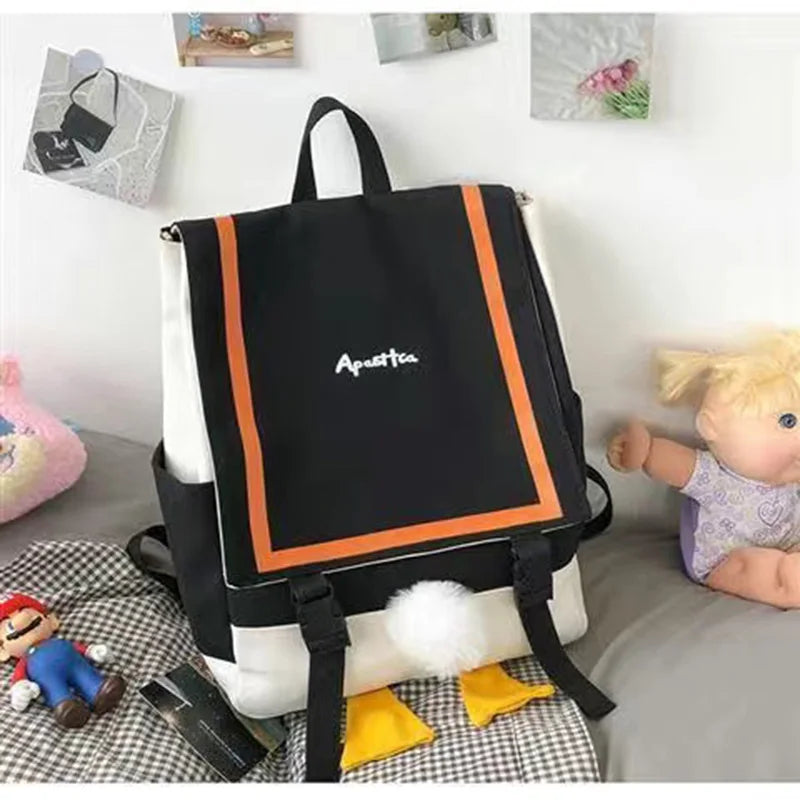 Duck Bag Girl Backpack Large Capacity Women's Laptop Student Bag
