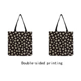 Floral Cat Print Women Shopping Shoulder Bag Eco Storage Handbag