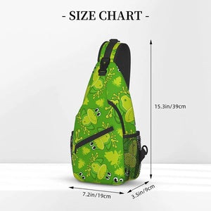 Cartoon Frog Pattern Sling Bag Animal Print Crossbody Shoulder Bags