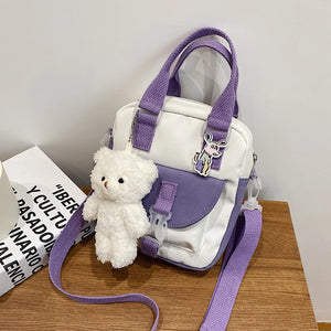 Cartoon Girl Student Messenger Bag Handbag Mobile Phone Bag Purses Crossbody Bag